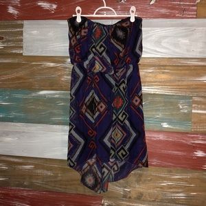 Strapless Aztec Design Dress